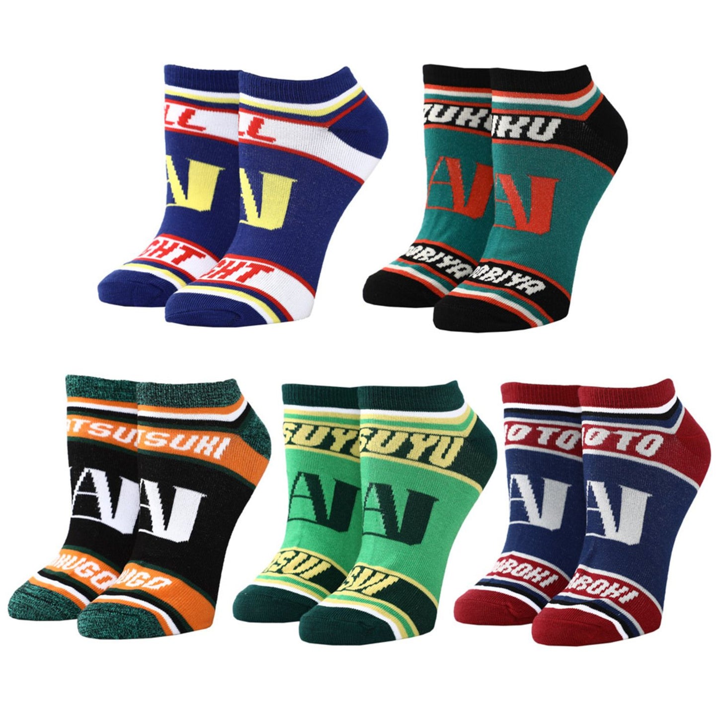 My Hero Academia UA High Characters 5 Pack Ladies Ankle Socks
