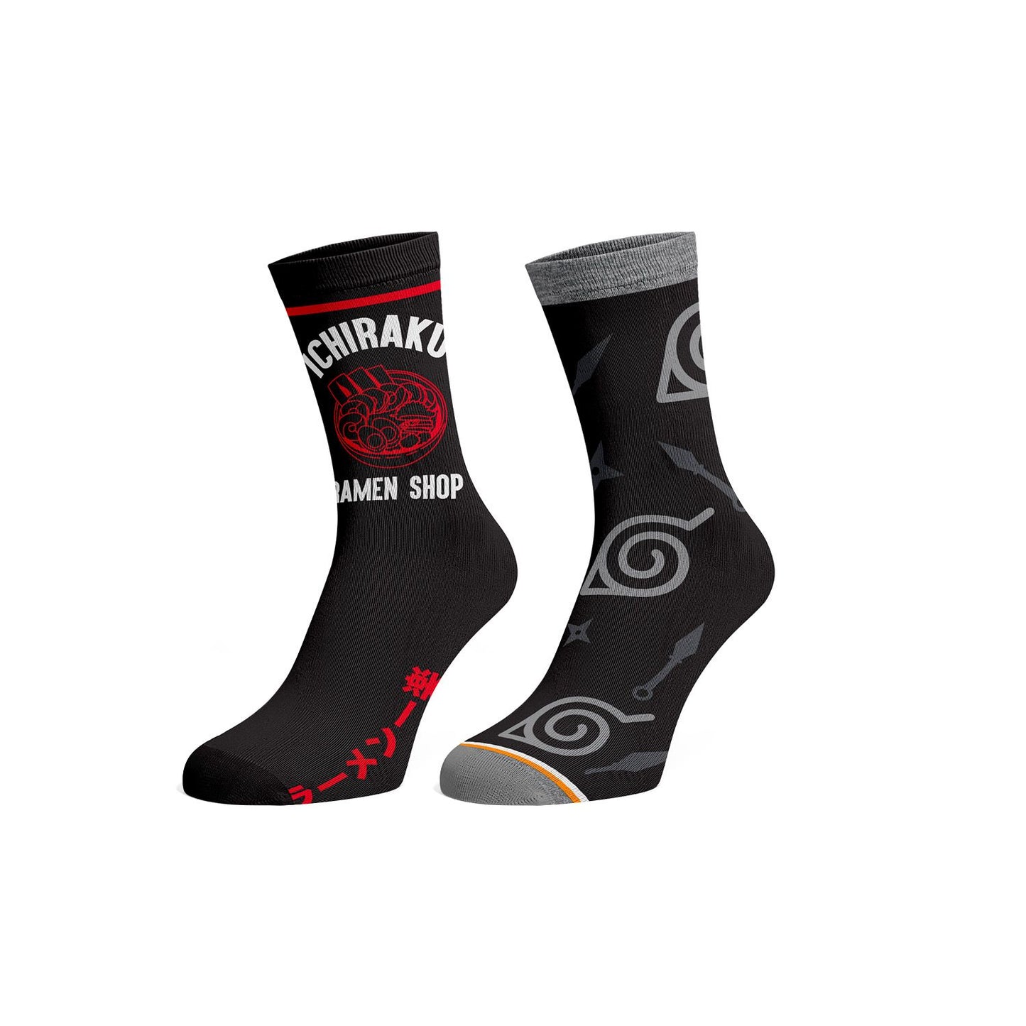 Naruto Hidden Leaf Ramen 2 Pack Crew Socks