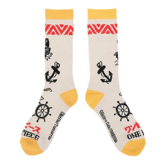 One Piece Skull Logos 3 Piece Crew Socks