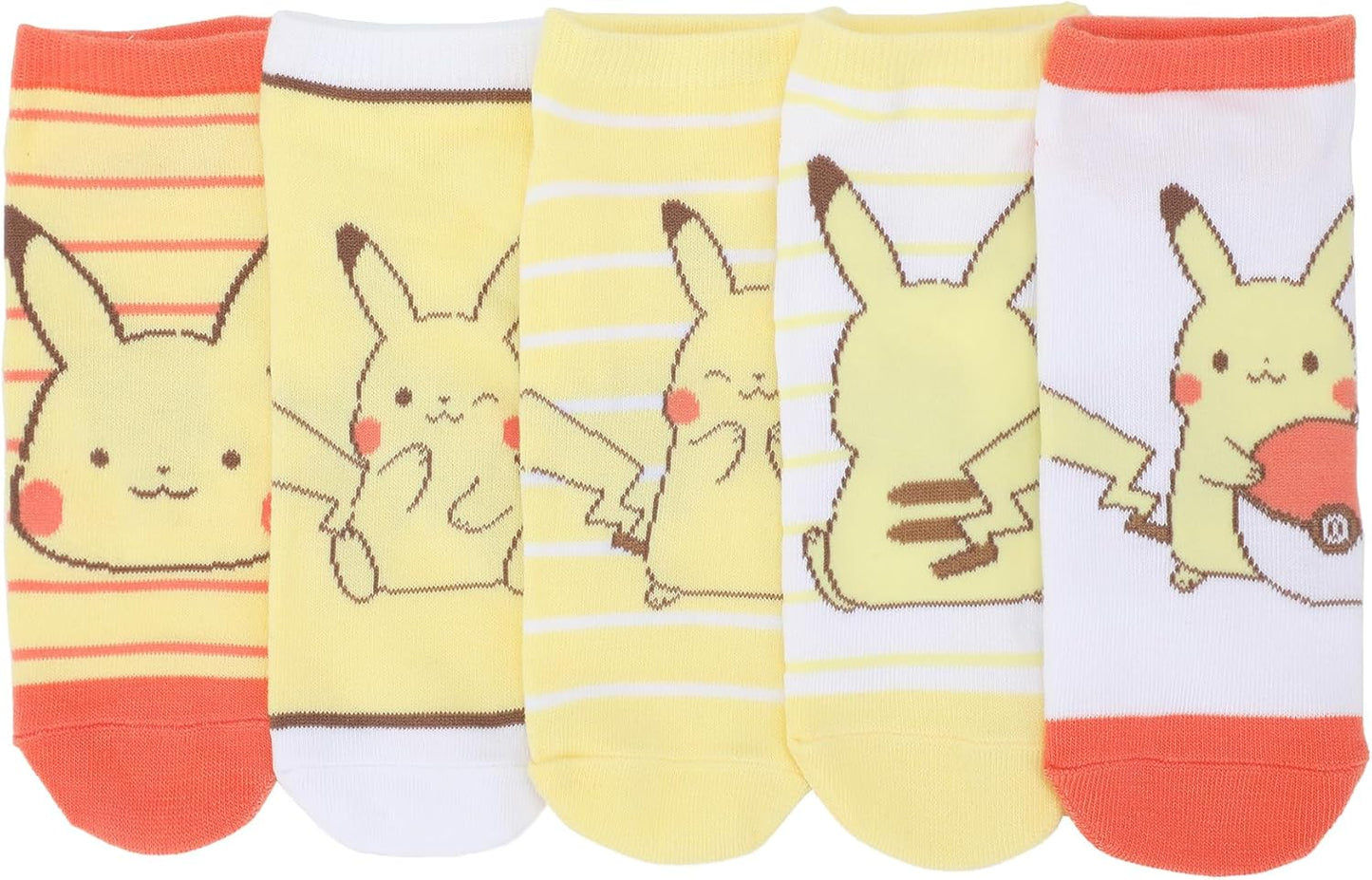 Pokémon Pikachu Themed 5 Pack Womens Juniors Ankle Socks
