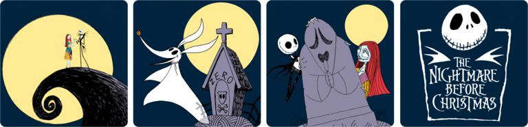 Nightmare Before Christmas Ceramic 4 Piece Coaster Set