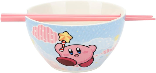 Kirby Star Wand Ceramic Ramen Bowl with Plastic Chopsticks