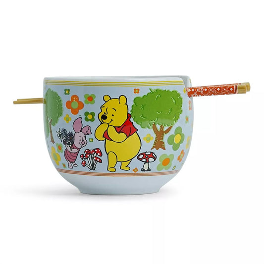 WINNIE THE POOH  -  DISNEY  -  RAMEN BOWL WITH CHOPSTICKS "FOREST"