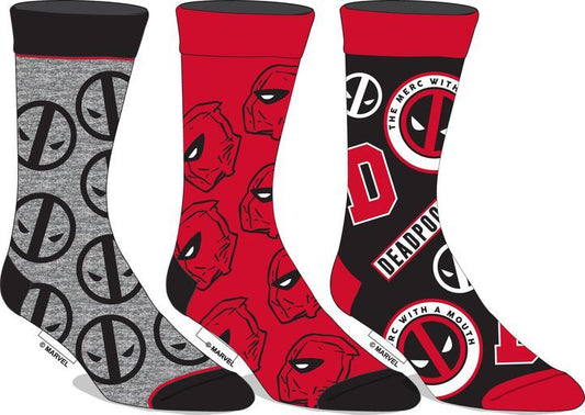 Deadpool 3-Pack Casual Crew Socks Gift Set