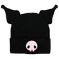 Kuromi Cuff Beanie with 3D Plush Horns Black