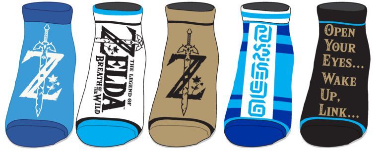 Legend of Zelda Breath of the Wild 5 paires de chaussettes mixtes et assorties