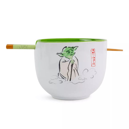 Star Wars Yoda "May The Force Be With You" 20-ounce Ceramic Ramen Bowl and Chopstick Set