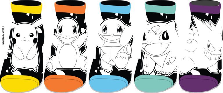 Pokemon Characters Assorted 5 Pack Ankle Socks