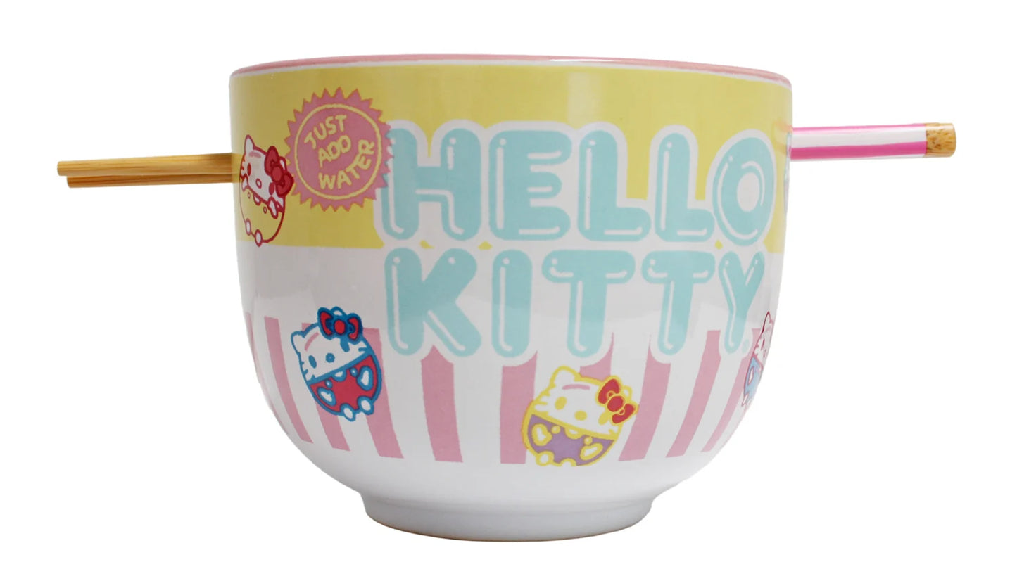 Hello Kitty Sanrio Retro 20oz Ramen Bowl with Chopsticks