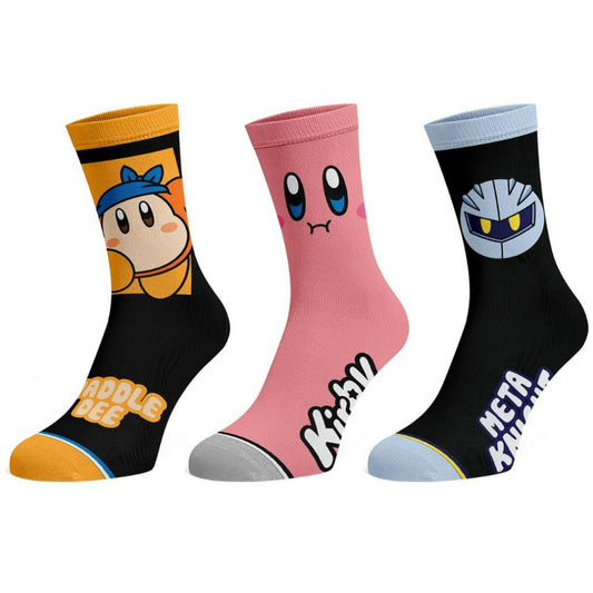 Kirby Characters 3 Pack of Crew Socks