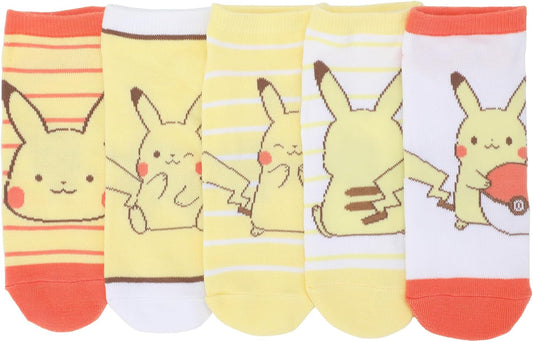 Pokémon Pikachu Themed 5 Pack Womens Juniors Ankle Socks