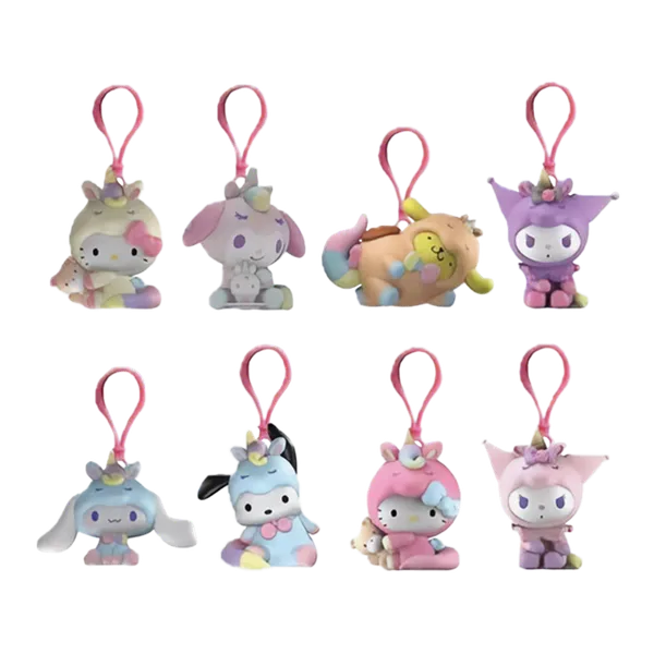 Hello Kitty & Friends: Flocked Bag Clip: Unicorn Outfit (1 Random Selection)