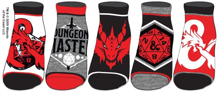 Dungeons and Dragons 5 Pair Ankle Socks