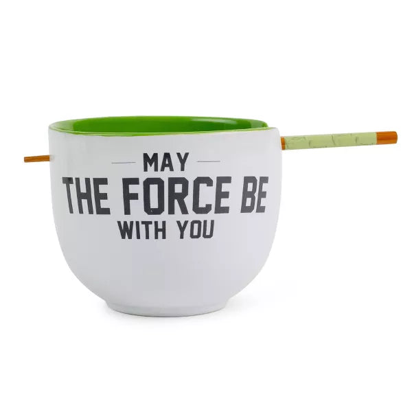 Star Wars Yoda "May The Force Be With You" 20-ounce Ceramic Ramen Bowl and Chopstick Set