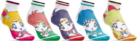 Sailor Moon Crystal Chibi Character 5-Pair Ankle Socks