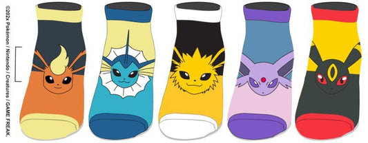 Pokemon Eevee Evolutions 5 Pack Ankle Socks