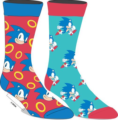 Sega Sonic the Hedgehog 2-Pair Crew Socks