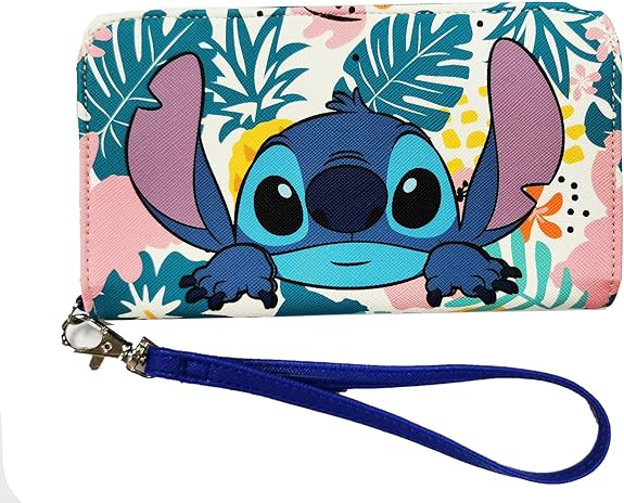 Lilo & Stitch Floral Womens Wallet Wristlet Phone Case