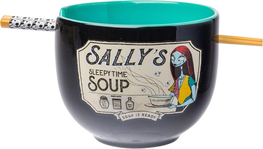 Nightmare Before Christmas "Sally's Sleepy Time" 20-ounce Ceramic Ramen Bowl with Chopsticks