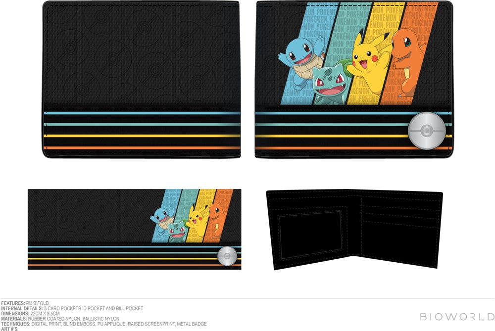 Pokemon Starter 4 Bifold Wallet