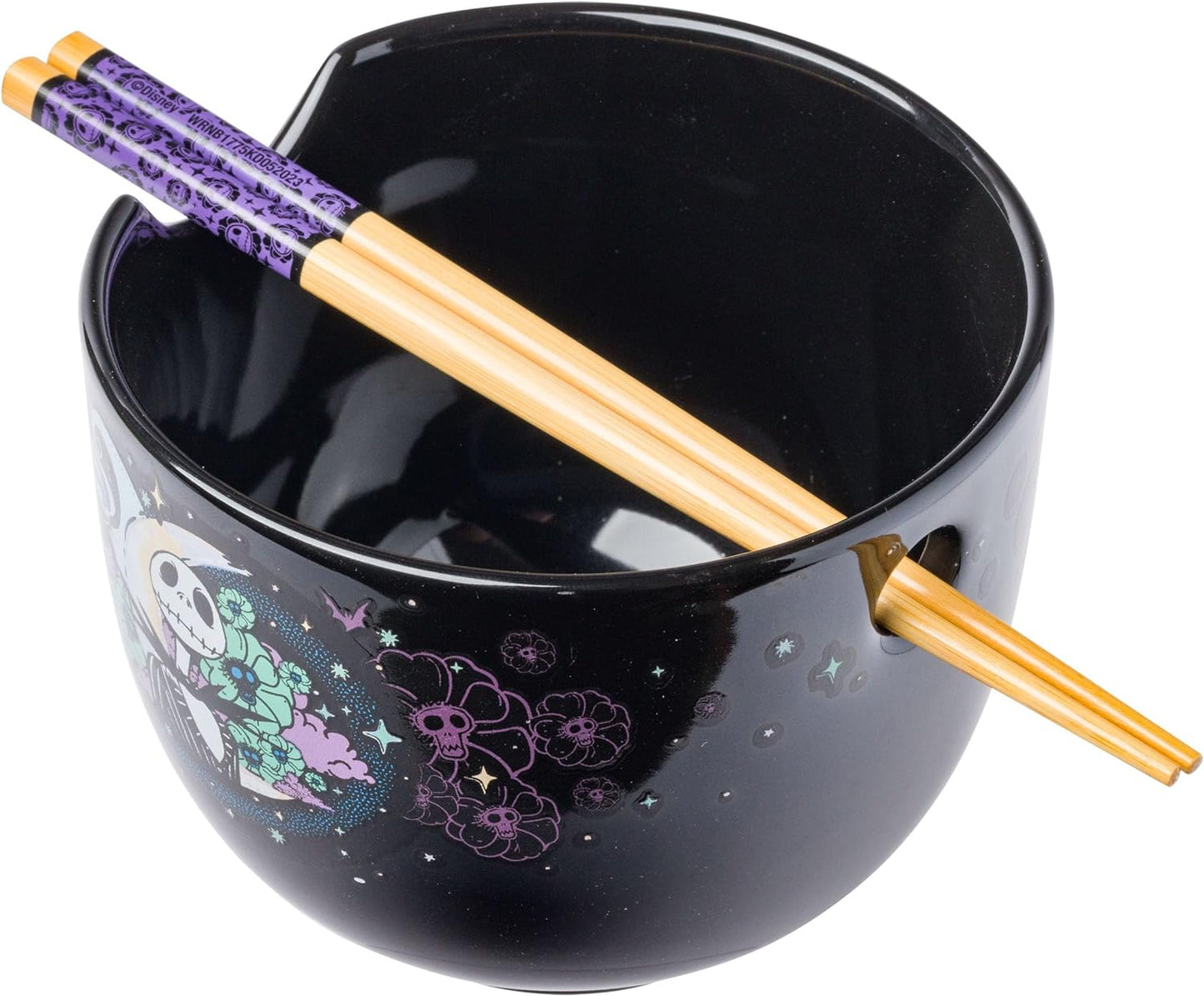 Nightmare Before Christmas Starry Night Jack Skellington 20-ounce Ceramic Ramen Bowl with Chopsticks