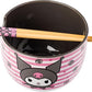 Sanrio Kuromi Smiling Face 20z Ceramic Ramen Bowl with Chopsticks