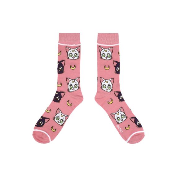 Sailor Moon Crystal Luna and Artemis Collage Crew Socks