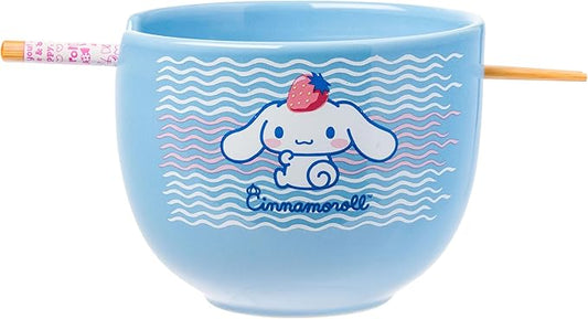 Cinnamoroll Sanrio 20z Ramen Bowl w’ Chopsticks – Strawberry