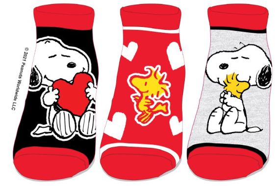 Peanuts Love 3-Pair Ankle Sock Pack