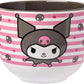 Sanrio Kuromi Smiling Face 20z Ceramic Ramen Bowl with Chopsticks