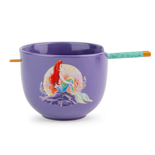 Disney Princess The Little Mermaid Ariel 20oz Ramen Bowl with Chopsticks