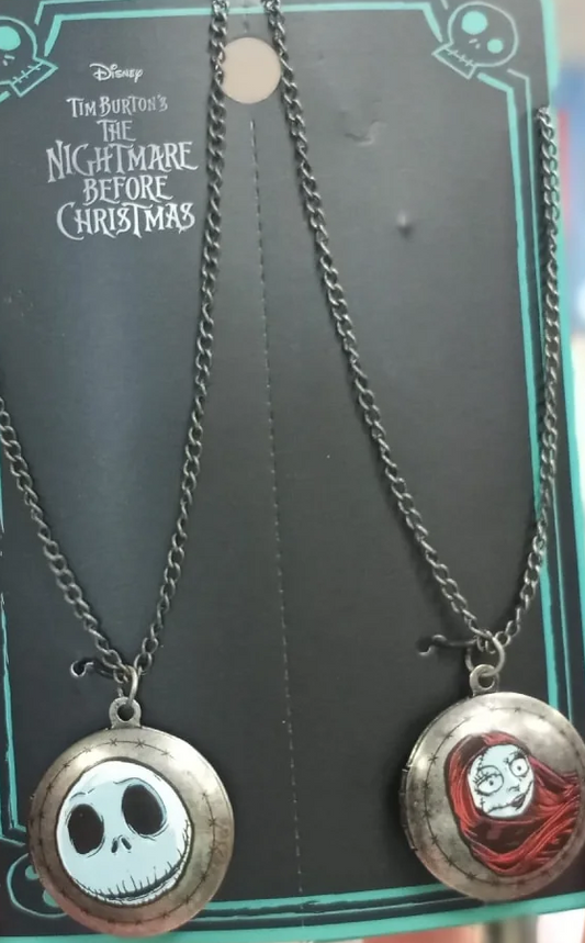 Nightmare Before Christmas Jack and Sally Necklace