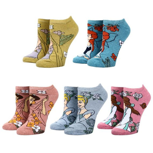 Disney Princess Characters 5 Pack Ankle Socks
