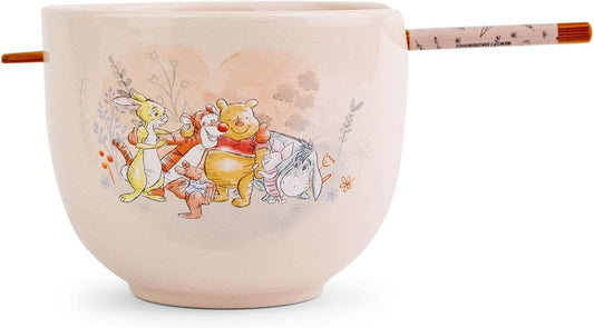 Winnie The Pooh Storybook 20-ounce Ceramic Ramen Bowl And Chopstick Set