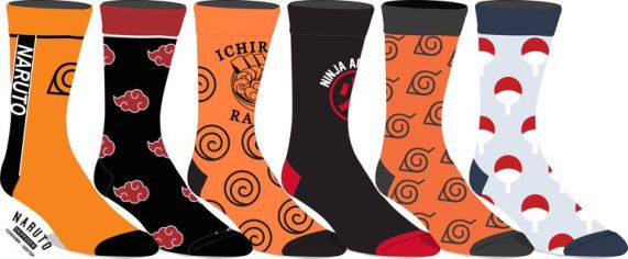 Naruto Logo 6-Pack Crew Socks Set