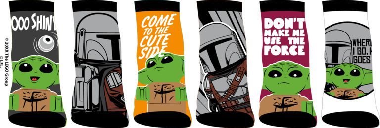 Lego Star Wars Child &amp; Mando 6 paires de chaussettes pour jeunes