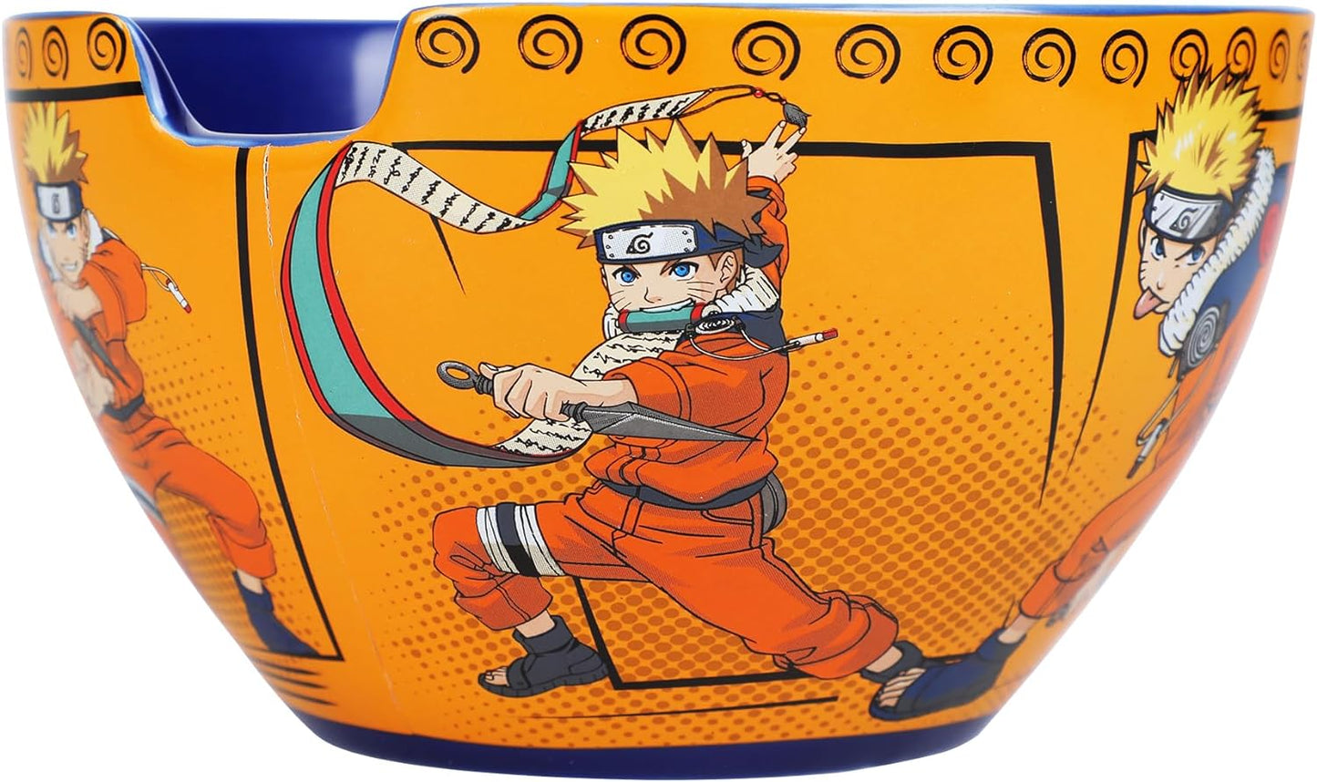 Naruto Action Panels Ramen Bowl with Chopsticks