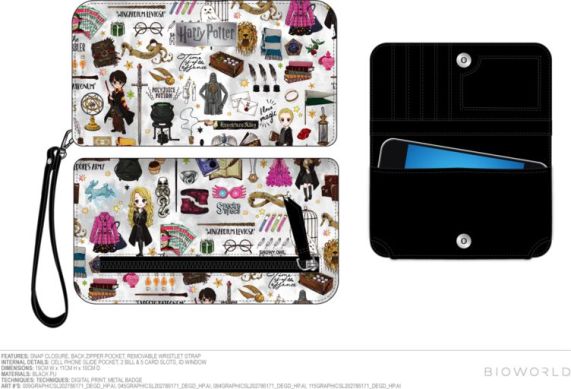 Harry Potter Chibi Character Symbols Bifold Tech Wallet