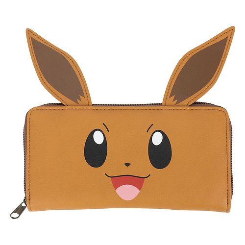 Portefeuille zippé Pokémon Évoli Big Face avec oreilles