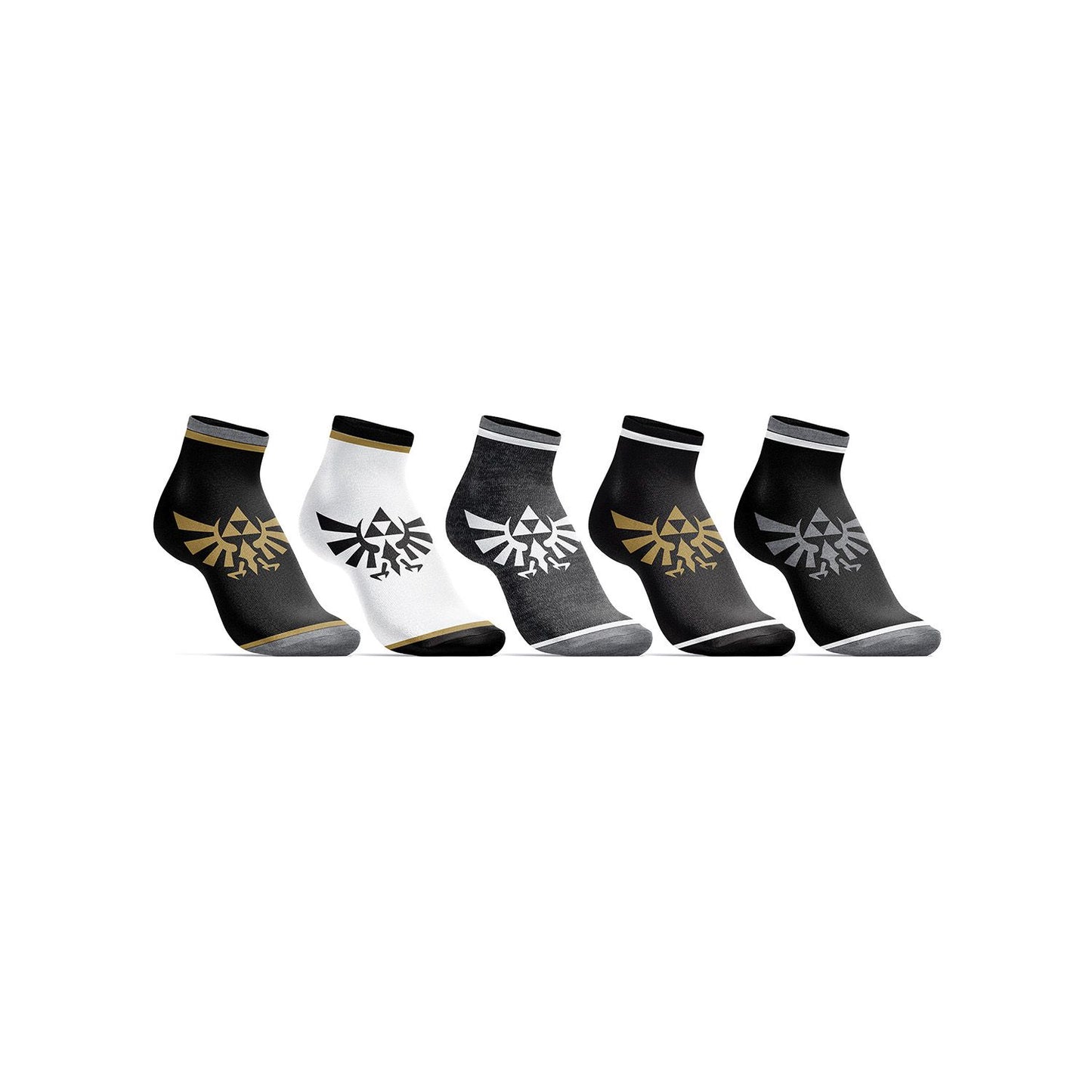 Legend of Zelda Triforce Royal Crest 5 Pack Womens Juniors Ankle Socks