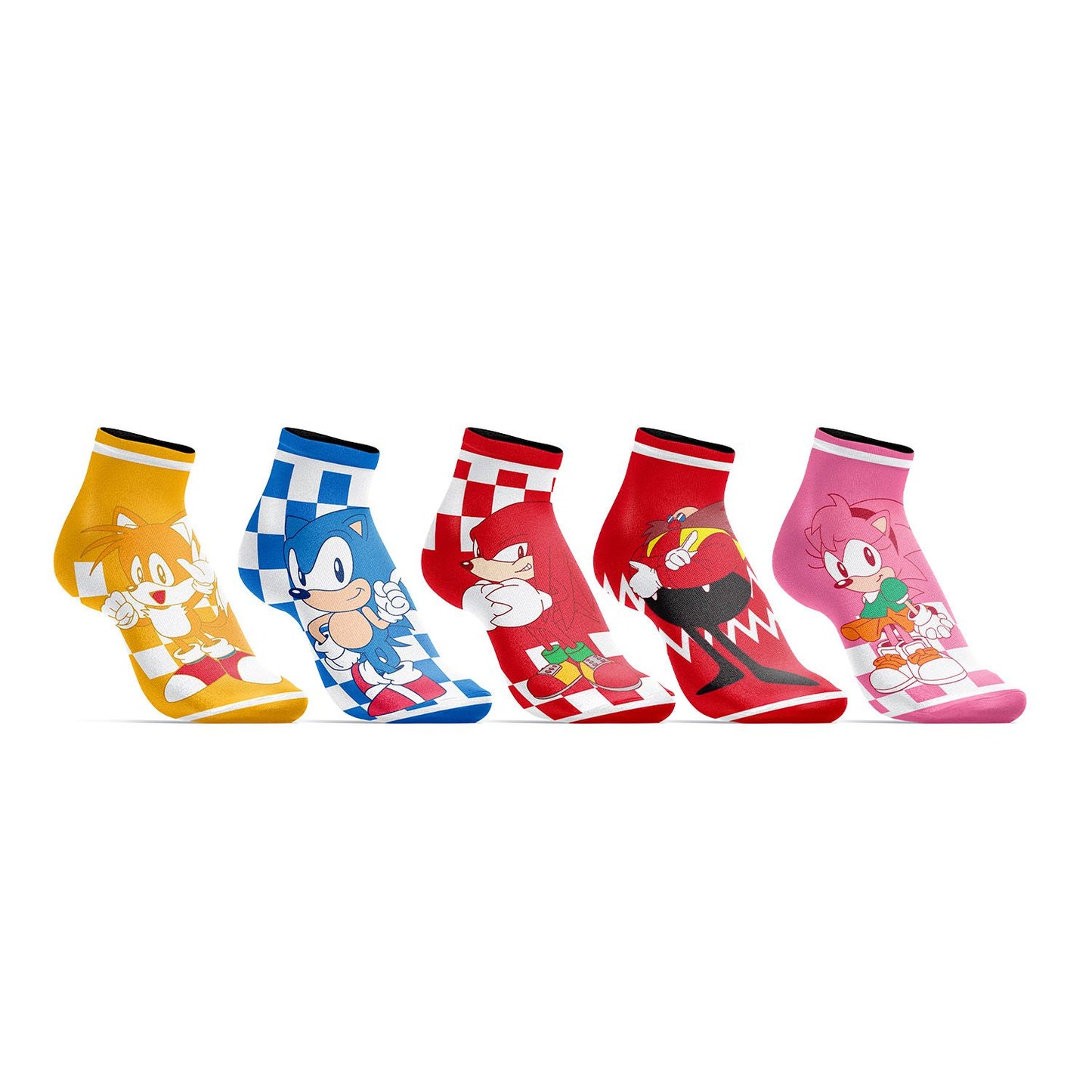 Sega Sonic the Hedgehog Iconic Characters 5 Pack Womens Juniors Ankle Socks