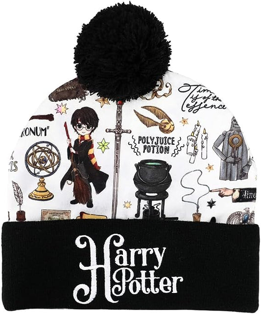 Harry Potter Dumbledore's Army Kawaii Character All-Over Printed Fleece Beanie Hat