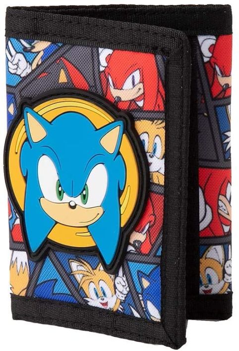 Sega Sonic The Hedgehog Kids Trifold Wallet With Modled Patch