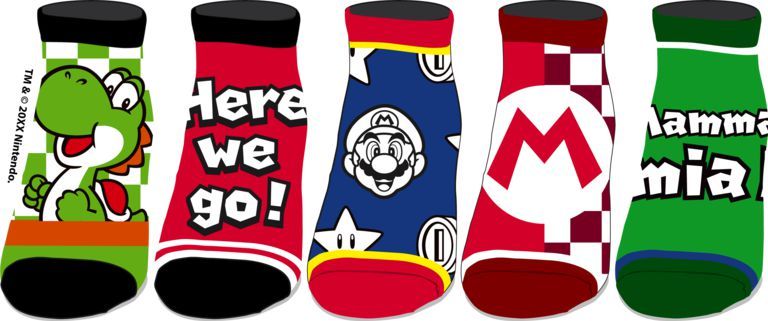 Super Mario Nintendo Ankle Socks 5 Pack