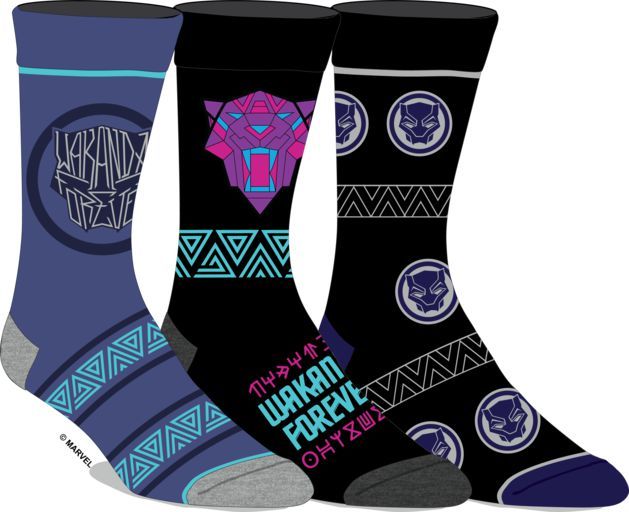 Black Panther Wakanda Forever 3-Pair Crew Socks