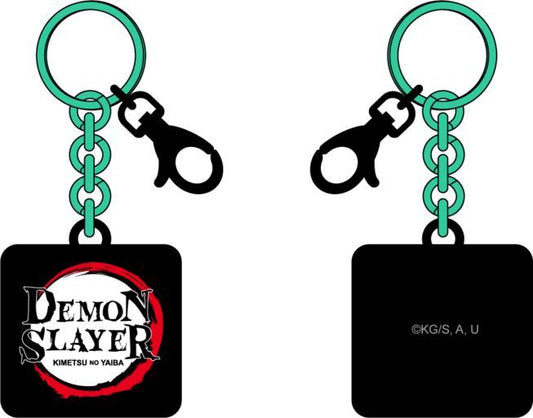 Porte-clés en métal double face avec logo Demon Slayer