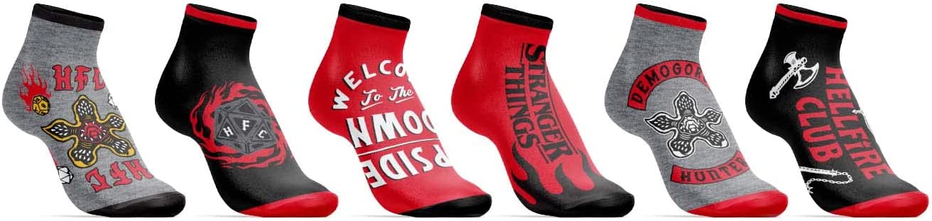 Stranger Things Themed 6 Pack Ankle Socks