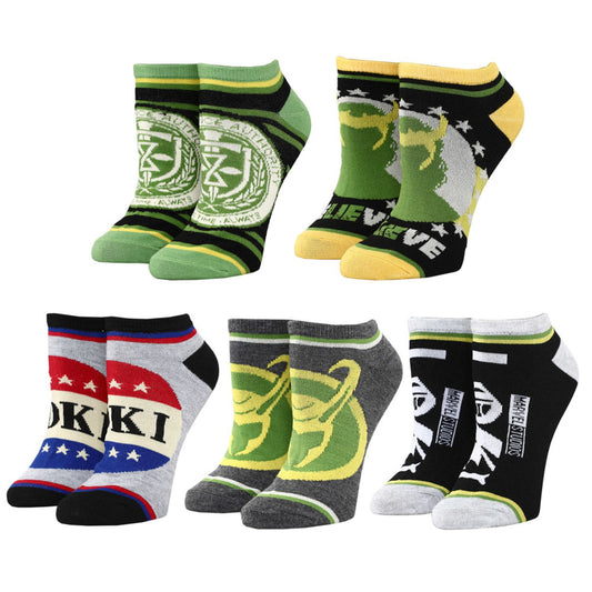 Marvel Loki Themed Horned Helmet President 5 Pack Ankle Socks