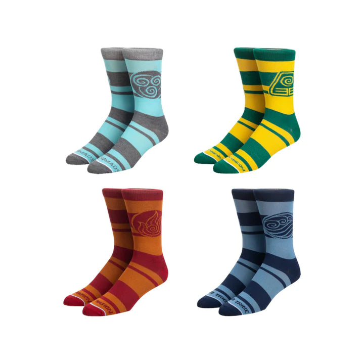 Avatar: The Last Airbender Four Nations 4-Pack Crew Socks
