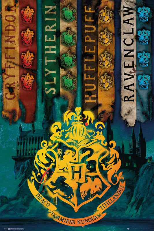Harry Potter 24 "x 36" Drapeaux de la maison Poster